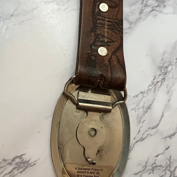 Chicago Terminal B&O Belt Buckle with Tooled Western Brown Belt - Picture 8 of 11